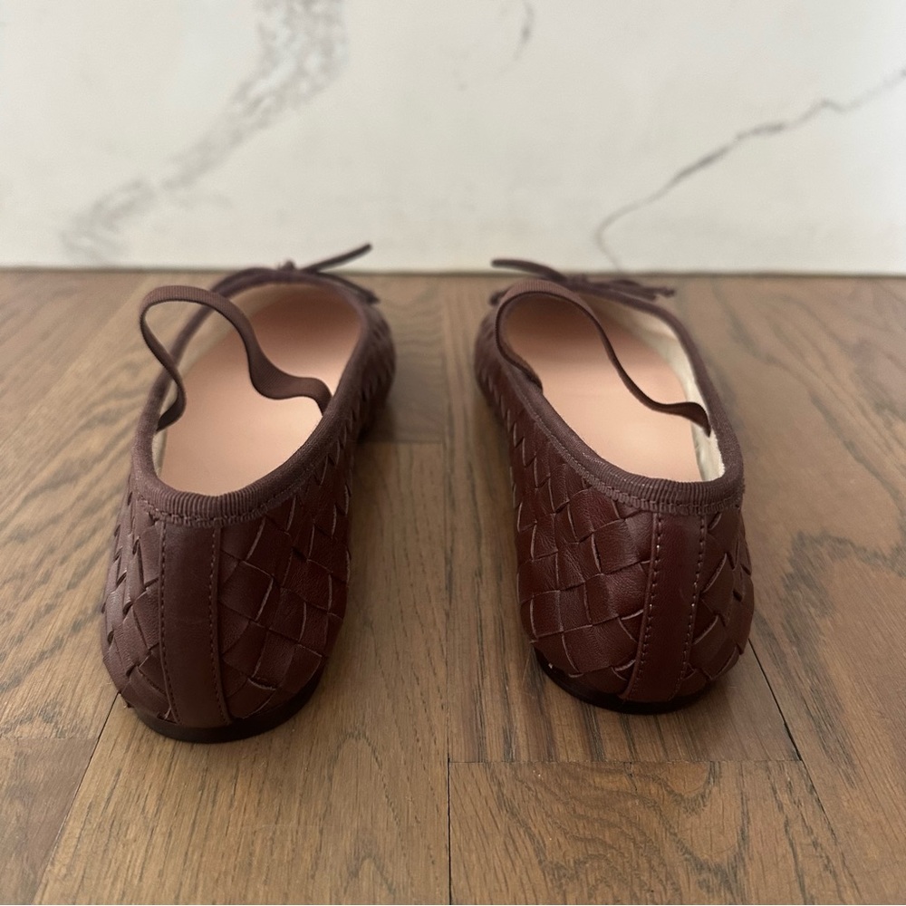 New Loeffler Randall Leonie Woven Soft Ballet Flats in Espresso Brown Size 7.5B - Picture 7 of 8